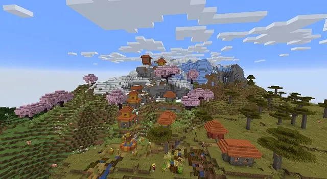 30 Best Cherry Blossom Seeds In Minecraft 2024 Pink Savanna Village
