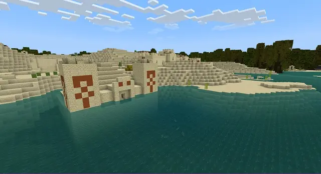 30 Best Minecraft Village Seeds 2024 Desert Pyramid In Village Surrounded By Mangrove Swamp