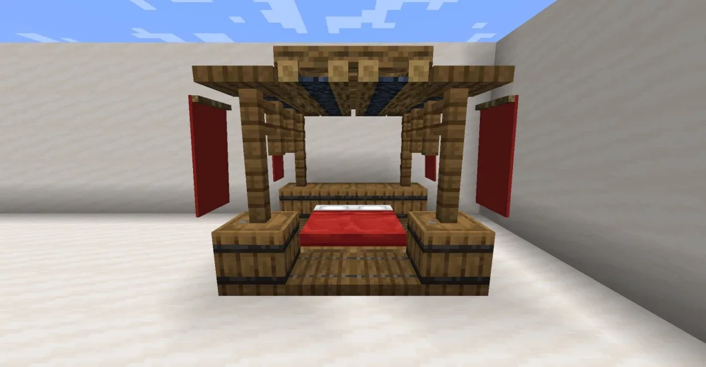 20 Best Minecraft Bed Designs Ideas Canopy Bed With Hidden Storage Step