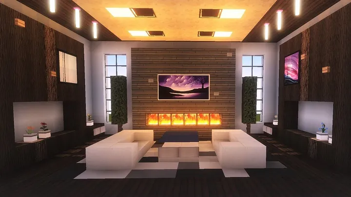 20 Best Minecraft Interior Designs Ideas 2024 A Simple Living Room 1