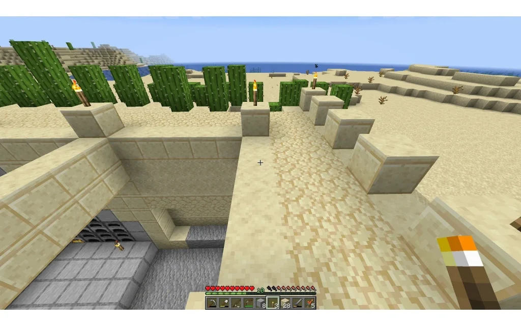 20 Best Minecraft Path Designs 2024 Sandstone And Cactus Path