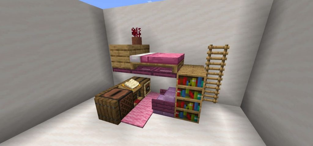 20 Best Minecraft Bed Designs Ideas 2024 Overhead Bed With Workstation