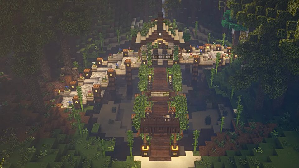 25 Best Minecraft Garden Designs Ideas 2024 Bridge Centerpiece
