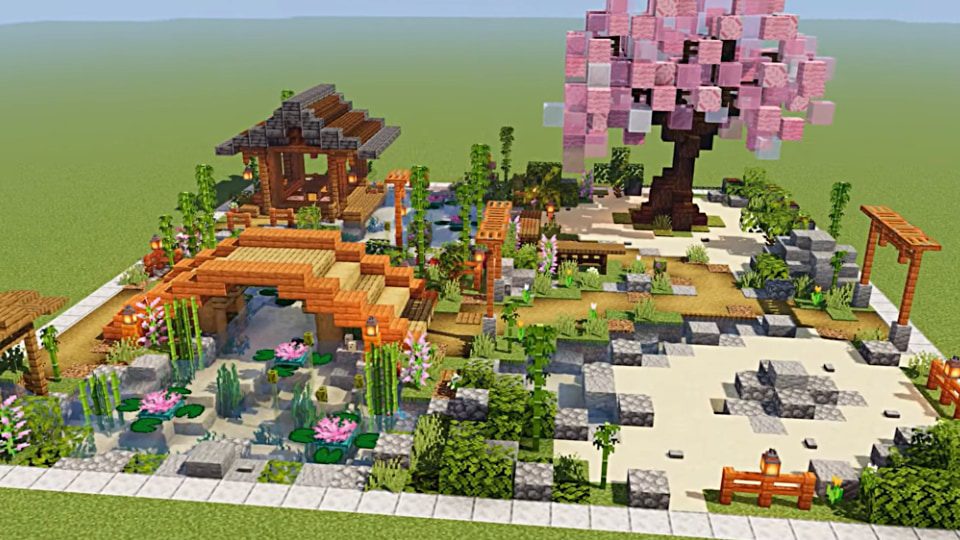 25 Best Minecraft Garden Designs Ideas 2024 Cherry Blossom Garden
