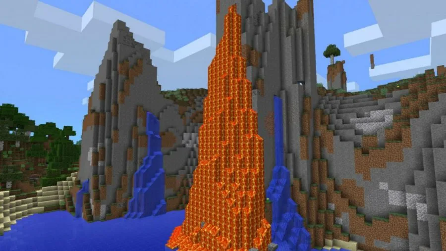 30 Best Minecraft Pe Seeds 2024 Lava Cliff