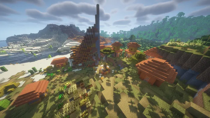40 Best Minecraft Bedrock Seeds For 1.20 2024 Orange Savana Village