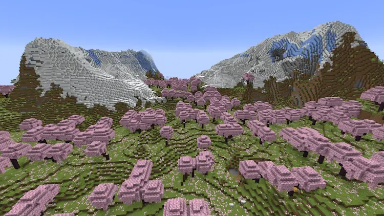 40 Best Minecraft Seeds 2024 Cherry Grove And Snowy Mountain Combo
