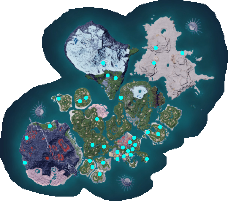 Palworld Map All Regions Locations And Points Of Interest Dungeons