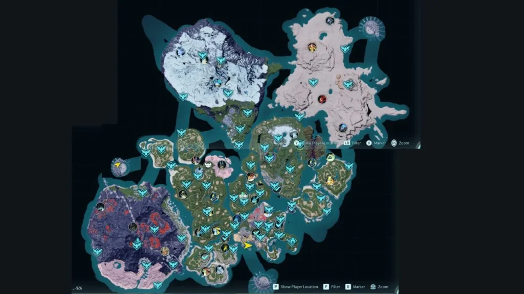 Palworld Map All Regions Locations And Points Of Interest Regions