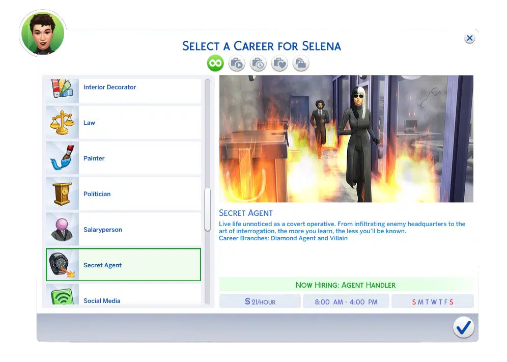 Sms 4 Careers Complete List 2024 Secret Agent 1