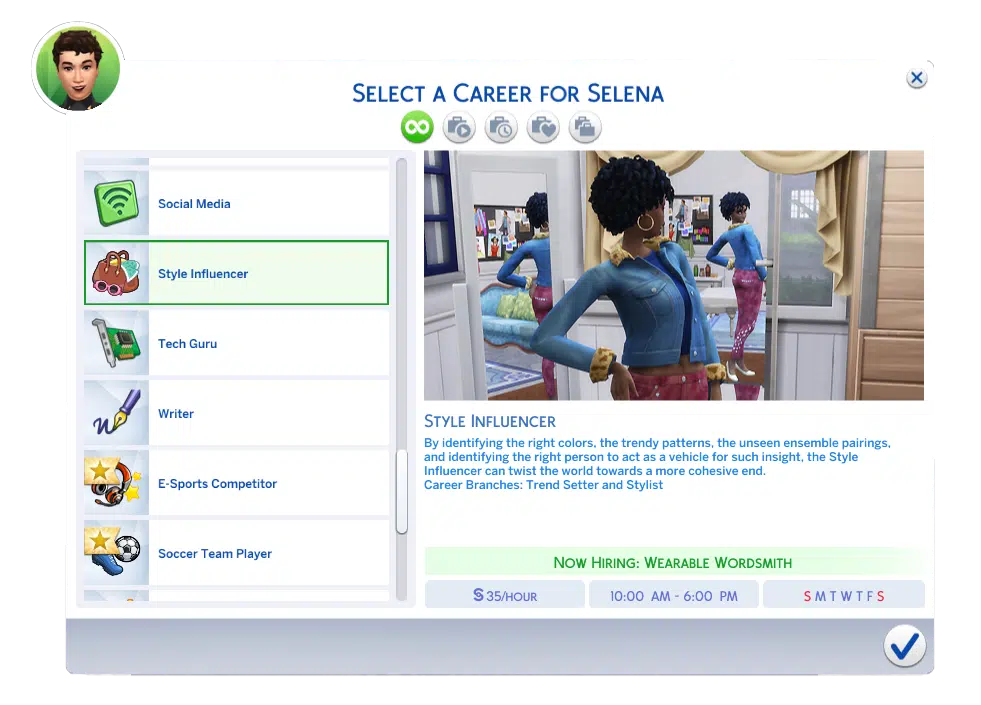 Sms 4 Careers Complete List 2024 Style Influencer 1