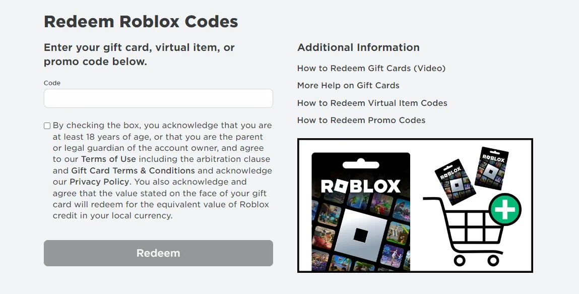How To Redeem A Roblox Gift Card Gift Card